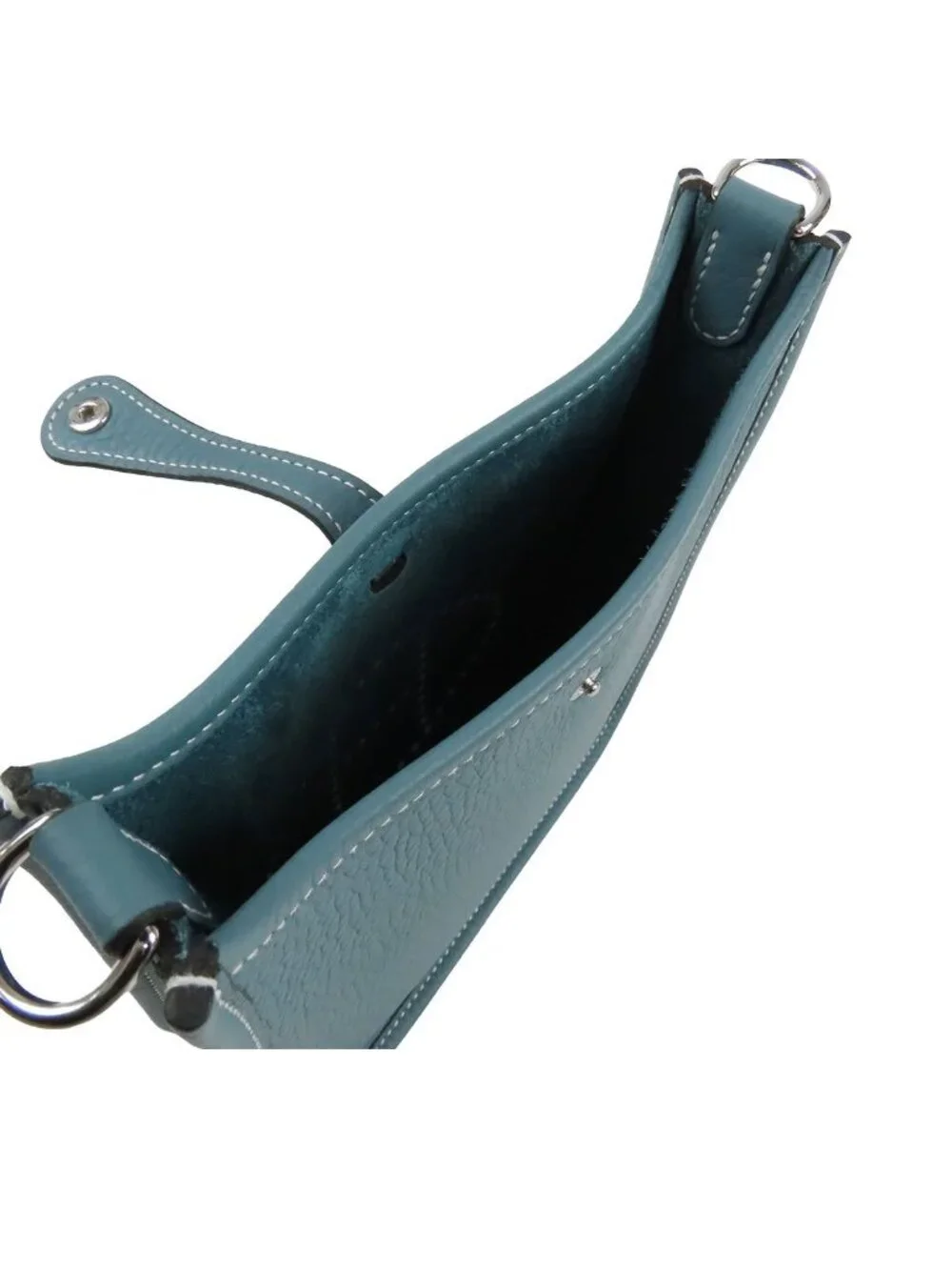 Hermes Evelyne TPM New Blue Jean Silver Taurillon Shoulder Bag